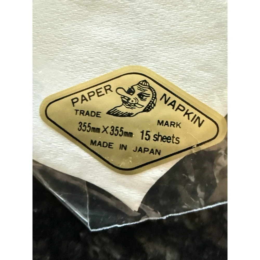 Vintage Paper Napkins Made In Japan Gold Bow Bird Die Cut Wedding 15ct NIP New